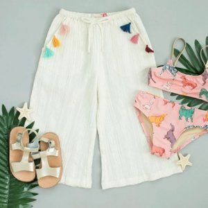 Pink Chicken Girls Antique White Boho Tassel Pixie Pants 4